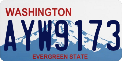 WA license plate AYW9173