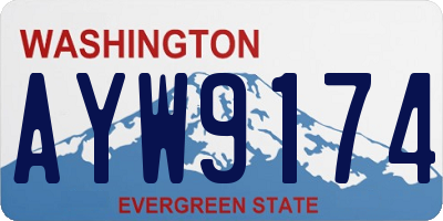 WA license plate AYW9174