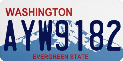 WA license plate AYW9182