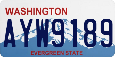 WA license plate AYW9189