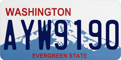 WA license plate AYW9190