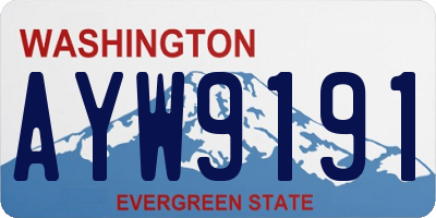 WA license plate AYW9191