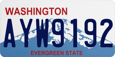 WA license plate AYW9192