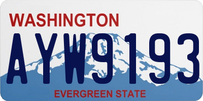 WA license plate AYW9193