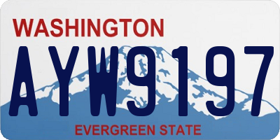 WA license plate AYW9197