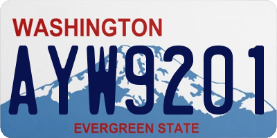 WA license plate AYW9201