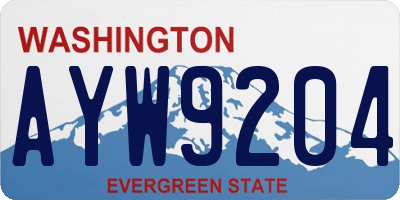 WA license plate AYW9204