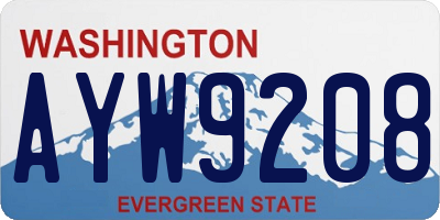 WA license plate AYW9208
