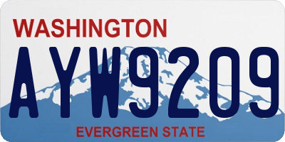 WA license plate AYW9209