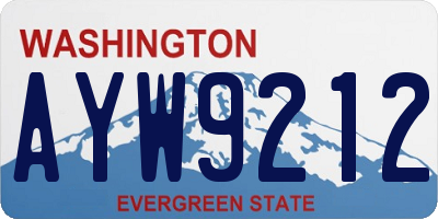 WA license plate AYW9212