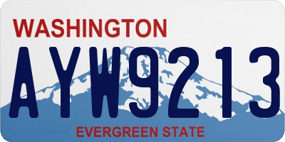 WA license plate AYW9213