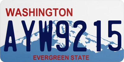 WA license plate AYW9215