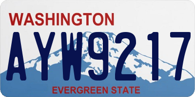 WA license plate AYW9217