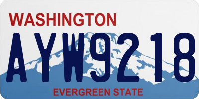 WA license plate AYW9218