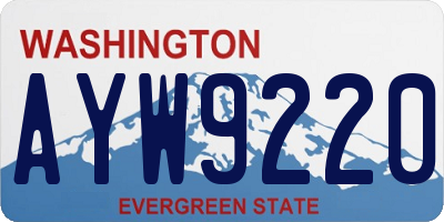 WA license plate AYW9220