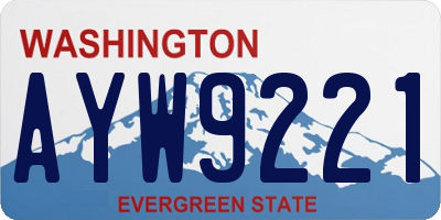 WA license plate AYW9221