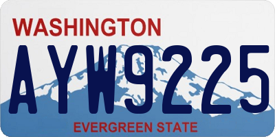 WA license plate AYW9225