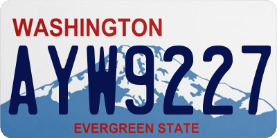 WA license plate AYW9227