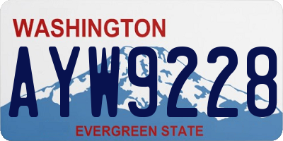 WA license plate AYW9228