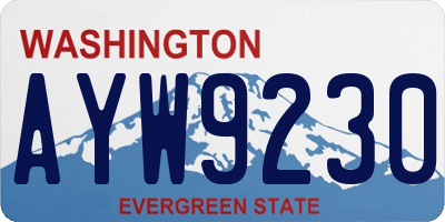 WA license plate AYW9230