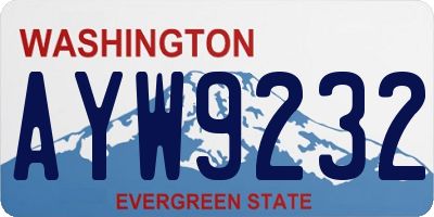 WA license plate AYW9232