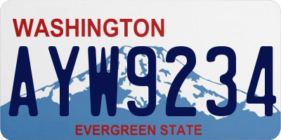 WA license plate AYW9234
