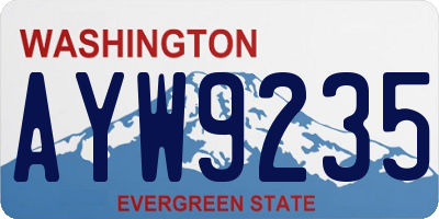 WA license plate AYW9235