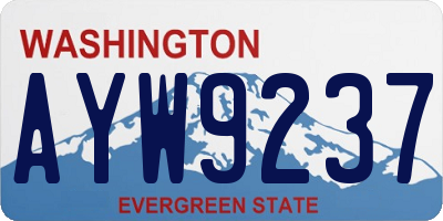 WA license plate AYW9237