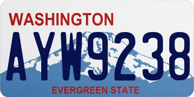 WA license plate AYW9238