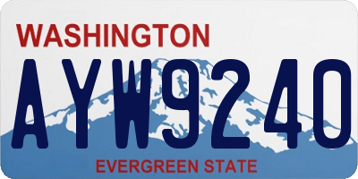 WA license plate AYW9240