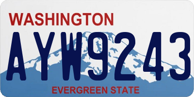 WA license plate AYW9243
