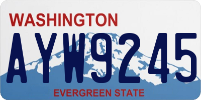 WA license plate AYW9245