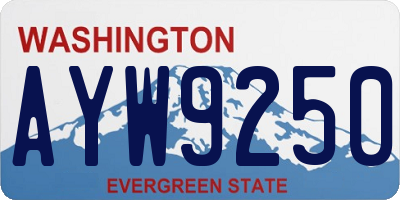 WA license plate AYW9250