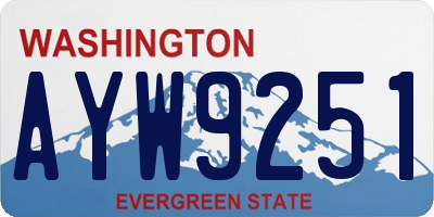 WA license plate AYW9251