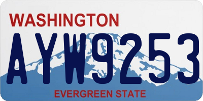 WA license plate AYW9253