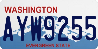 WA license plate AYW9255
