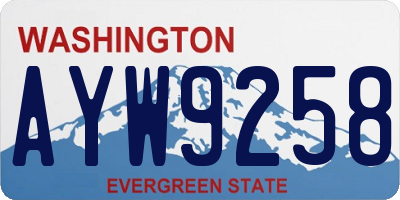 WA license plate AYW9258