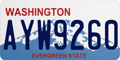 WA license plate AYW9260