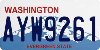 WA license plate AYW9261