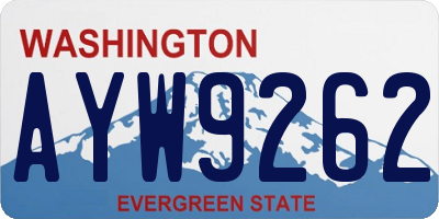 WA license plate AYW9262