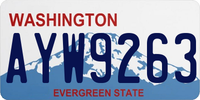 WA license plate AYW9263