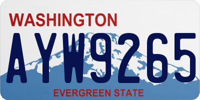 WA license plate AYW9265