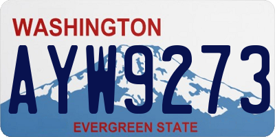 WA license plate AYW9273