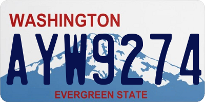 WA license plate AYW9274