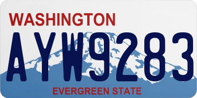 WA license plate AYW9283