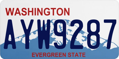 WA license plate AYW9287