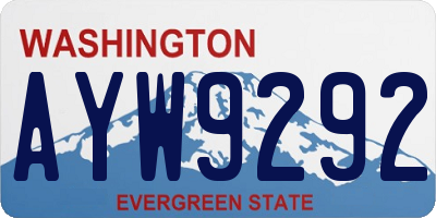 WA license plate AYW9292