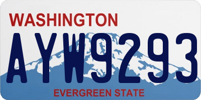 WA license plate AYW9293