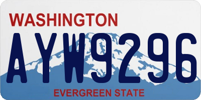 WA license plate AYW9296