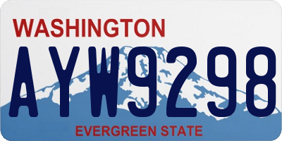 WA license plate AYW9298